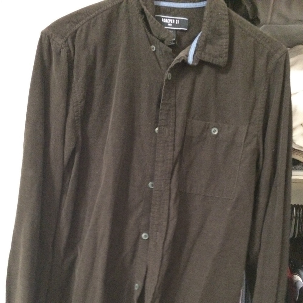 Forever 21 Men 21 black button down long sleeve S